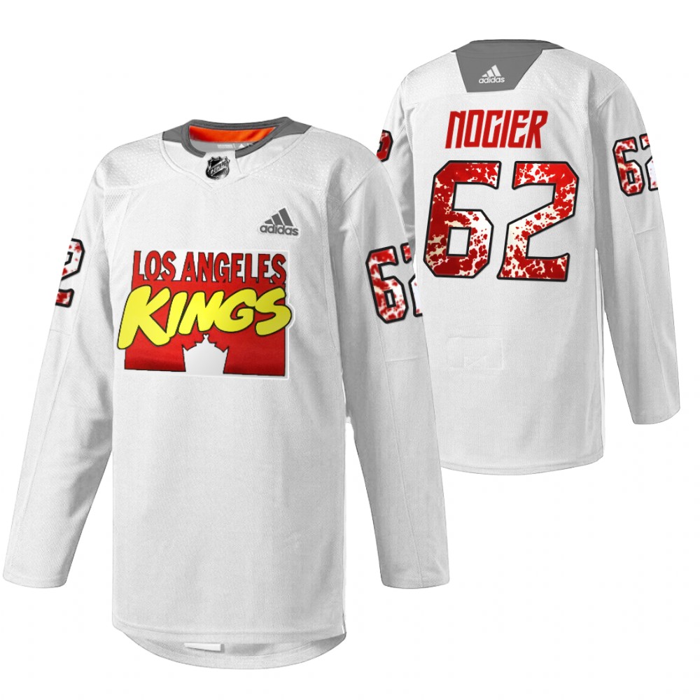 LA Kings Nelson Nogier 2022 Marvel Super Hero Night White Special Warmup Jersey