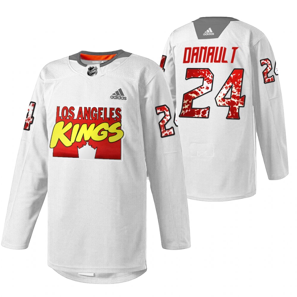 LA Kings Phillip Danault 2022 Marvel Super Hero Night White Special Warmup Jersey