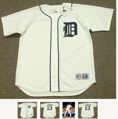 LANCE PARRISH Detroit Tigers 1984 Majestic Throwback Home Baseball Jersey