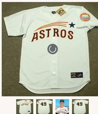 LARRY DIERKER Houston Astros 1960's Majestic Cooperstown Home Jersey