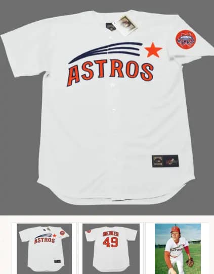 LARRY DIERKER Houston Astros 1971 Home Majestic Baseball Throwback Jersey