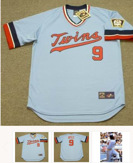 LARRY HISLE Minnesota Twins 1977 Majestic Cooperstown Throwback Baseball Jersey