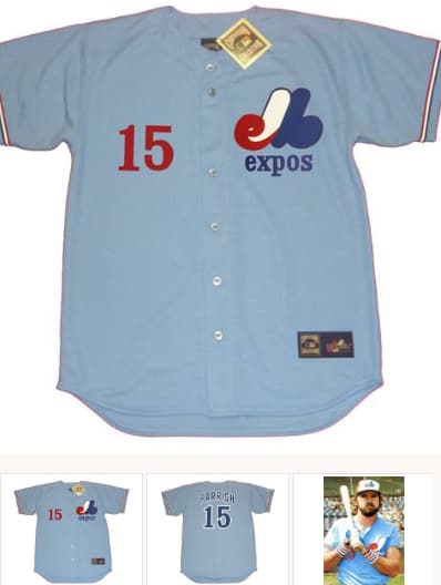 LARRY PARRISH Montreal Expos 1978 Majestic Cooperstown Away Baseball Jersey