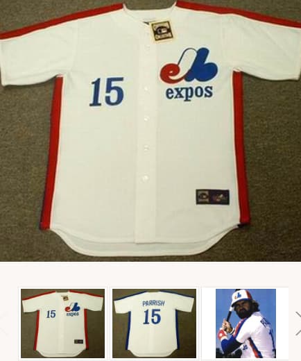 LARRY PARRISH Montreal Expos 1981 Majestic Cooperstown Throwback Home Baseball Jersey