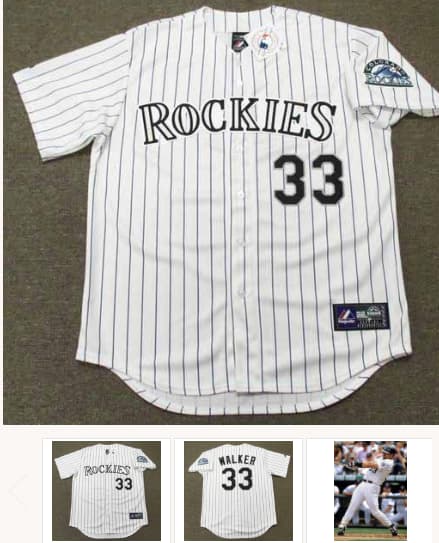 LARRY WALKER Colorado Rockies 2001 Home Majestic Baseball Throwback Jersey
