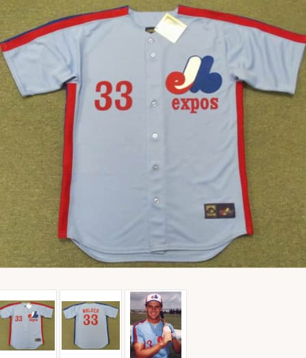 LARRY WALKER Montreal Expos 1989 Majestic Throwback Away Baseball Jersey