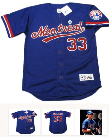 LARRY WALKER Montreal Expos 1994 Majestic Throwback Baseball Jersey