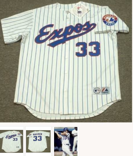 LARRY WALKER Montreal Expos 1994 Majestic Throwback Home Baseball Jersey