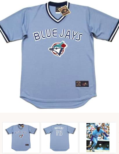 LLOYD MOSEBY Toronto Blue Jays 1983 Majestic Cooperstown Away Baseball Jersey