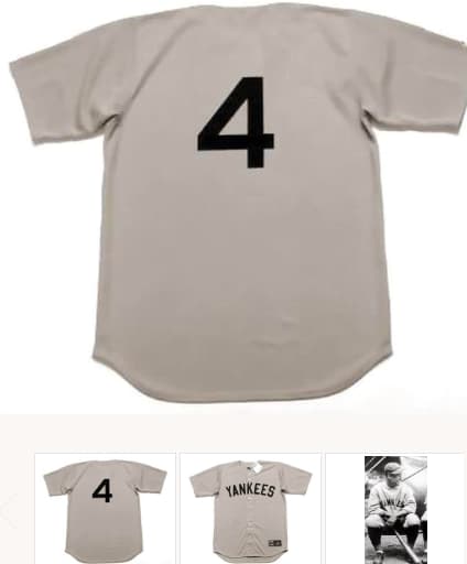 LOU GEHRIG New York Yankees 1929 Away Majestic Cooperstown Throwback Jersey