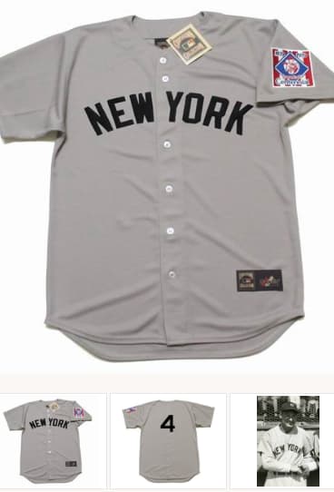 LOU GEHRIG New York Yankees 1939 Majestic Cooperstown Throwback Away Jersey