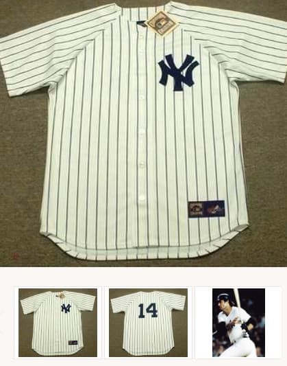 LOU PINIELLA New York Yankees 1977 Majestic Cooperstown Home Jersey