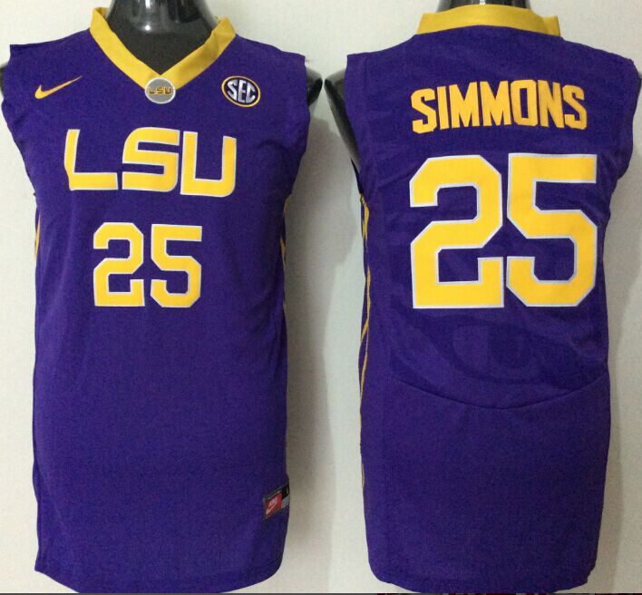 LSU Tigers 25 Ben Simmons Purple College Basketball Jersey