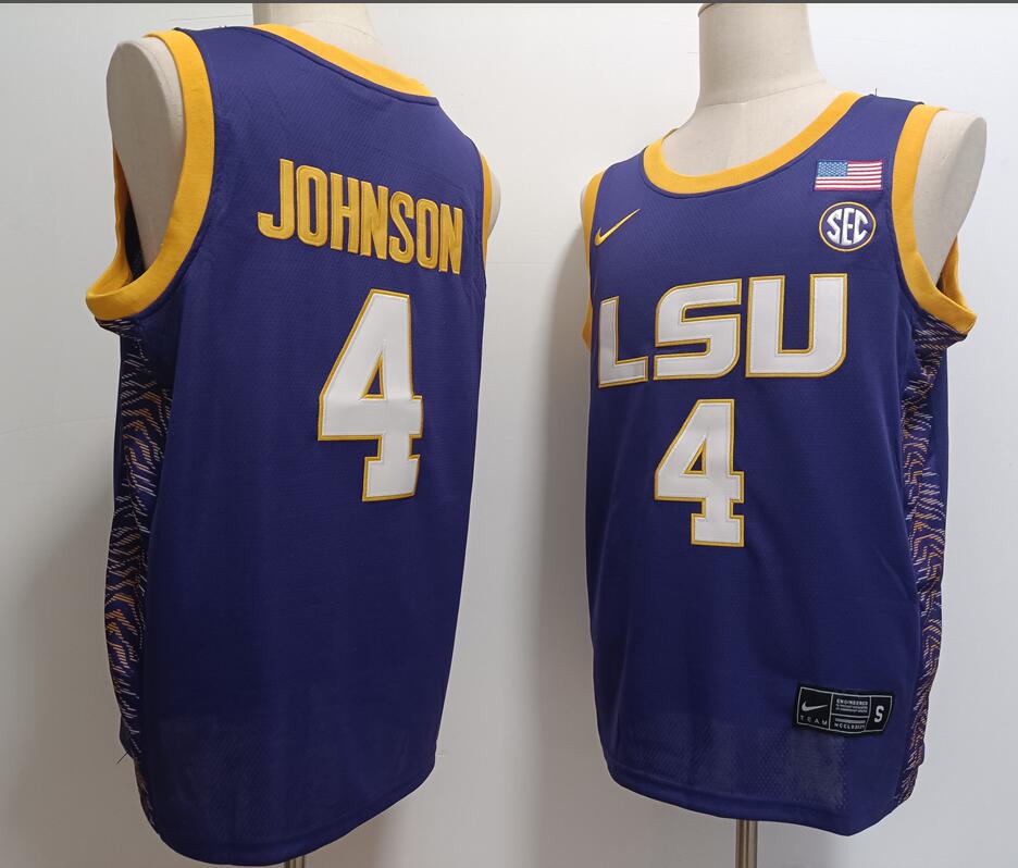 LSU Tigers 4 Flau'jae Johnson Purple basketball jersey