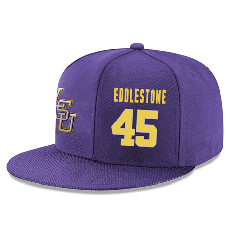 LSU Tigers 45 Brandon Eddlestone Purple Adjustable Hat