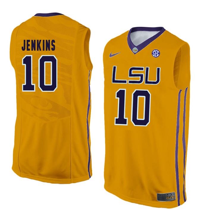 LSU Tigers Gold Branden Jenkins NCAA Basketball Jersey
