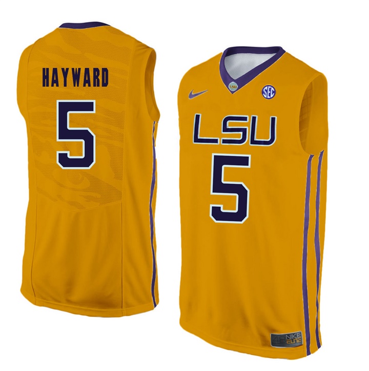 LSU Tigers Gold Kieran Hayward NCAA Basketball Jersey