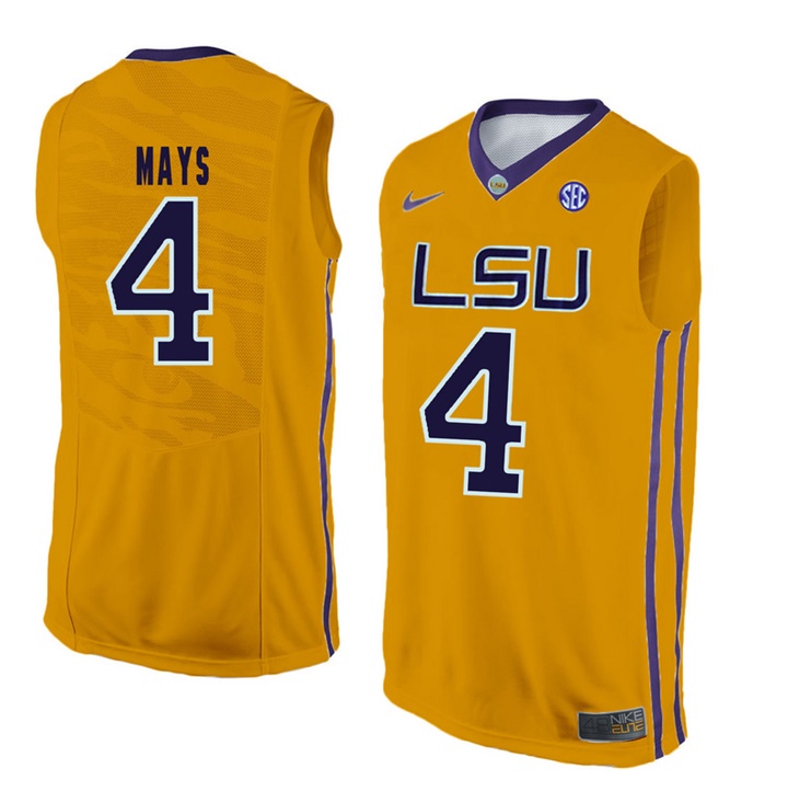LSU Tigers Gold Skylar Mays NCAA Basketball Jersey