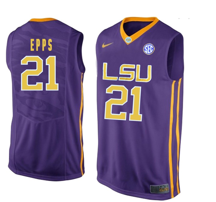 LSU Tigers Purple Aaron Epps NCAA Basketball Jersey