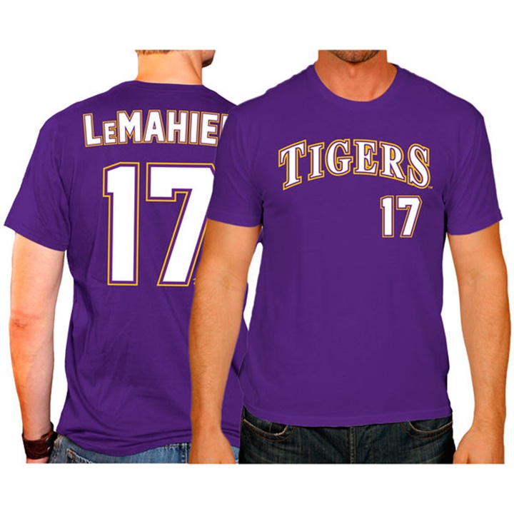 LSU Tigers Purple DJ LeMahieu College Baseball Player T-shirt