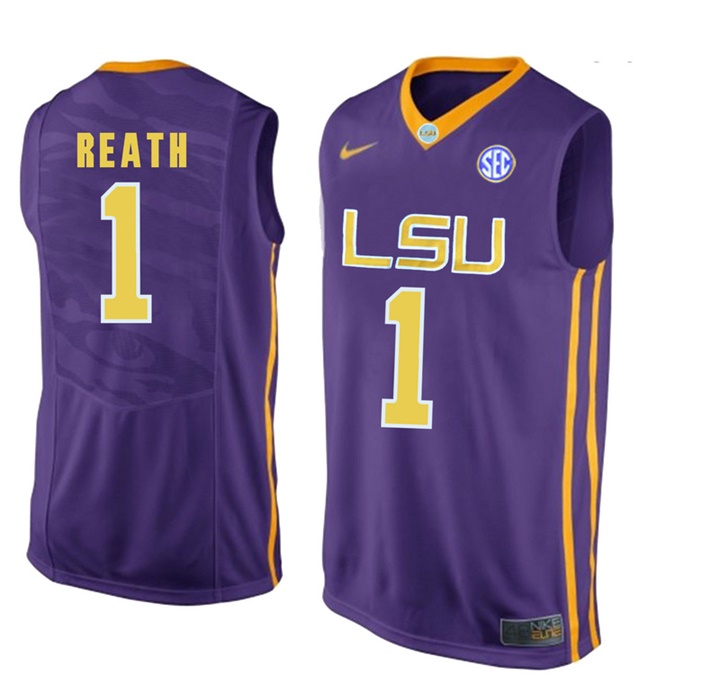 LSU Tigers Purple Duop Reath NCAA Basketball Jersey
