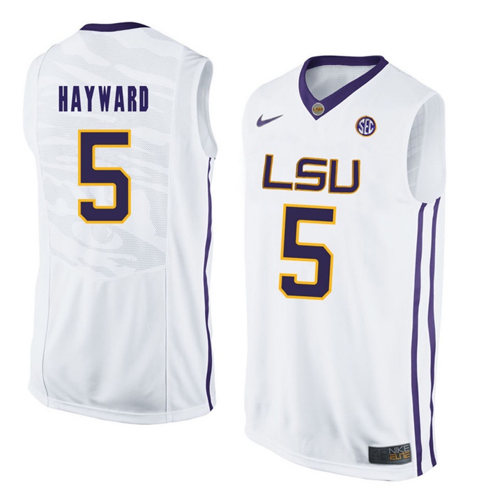 LSU Tigers White Kieran Hayward NCAA Basketball Jersey