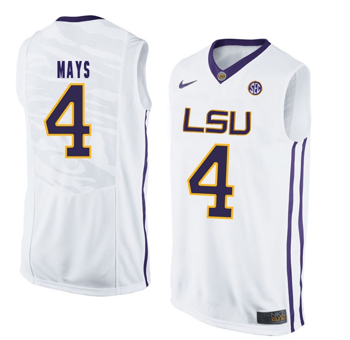 LSU Tigers White Skylar Mays NCAA Basketball Jersey