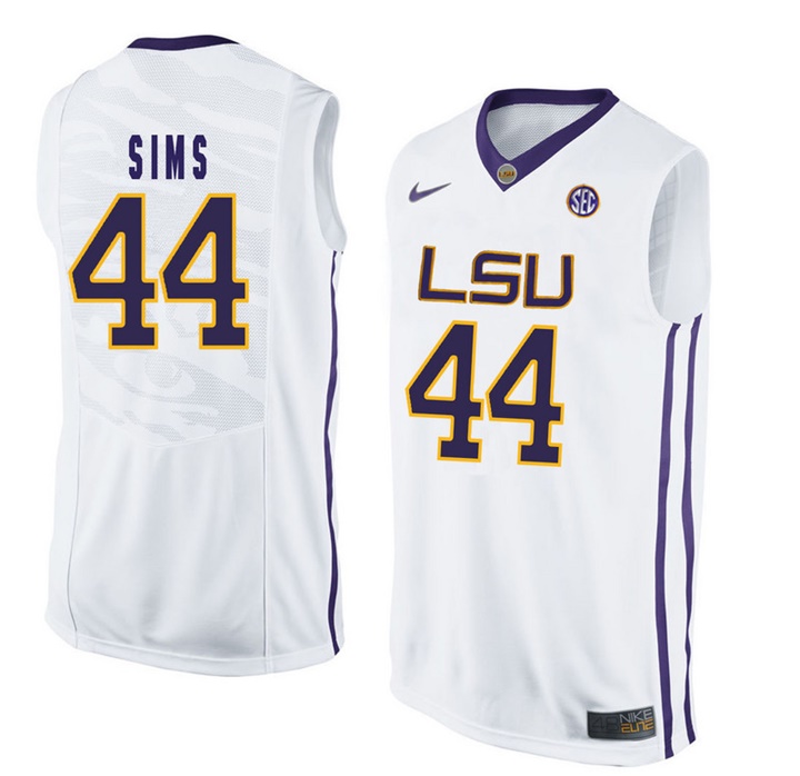LSU Tigers White Wayde Sims NCAA Basketball Jersey