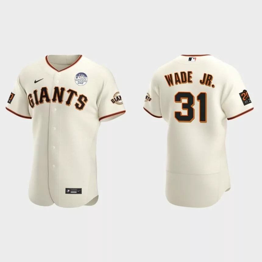 LaMonte Wade Jr. San Francisco Giants 4 ALS Lou Gehrig Day Authentic Jersey – Cream