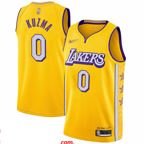 Lakers #0 Kyle Kuzma Gold Basketball Swingman City Edition 2019 20 Jersey