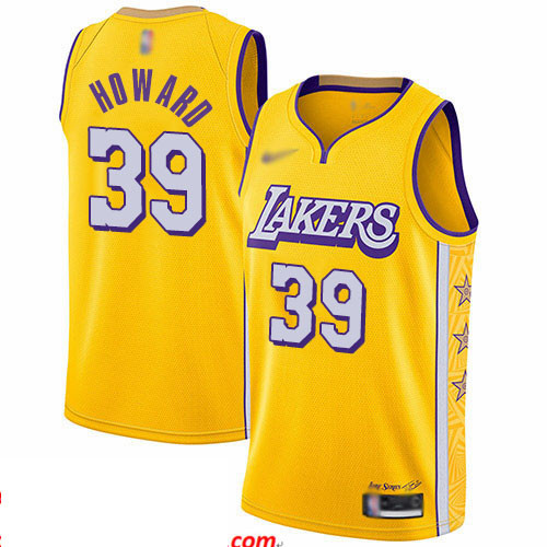 Lakers #39 Dwight Howard Gold Basketball Swingman City Edition 2019 20 Jersey