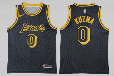 Lakers 0 Kyle Kuzma Black Nike Swingman Jersey