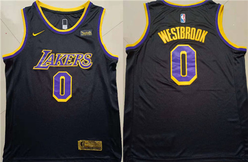 Lakers 0 Russell Westbrook Black Nike Earned Edition Swingman Jersey