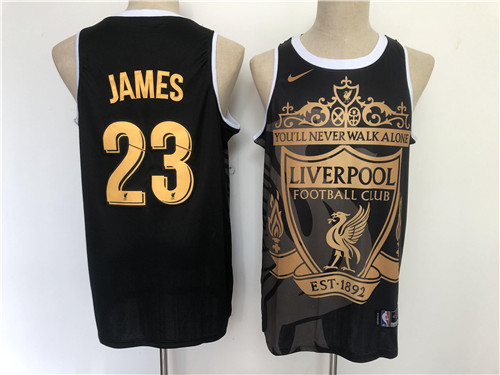Lakers 23 Lebron James Black jerseys