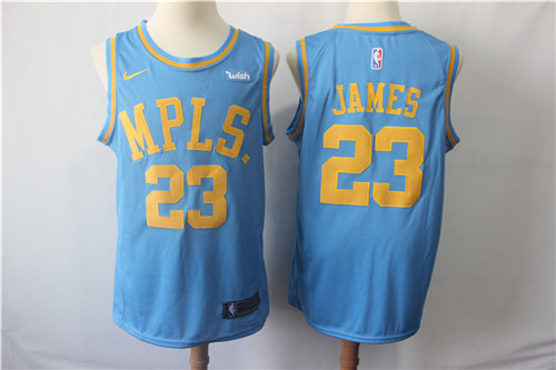 Lakers 23 Lebron James Light Blue Nike Swingman Jersey