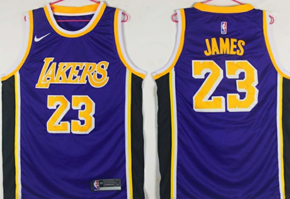 Lakers 23 Lebron James Purple Nike Swingman Jersey