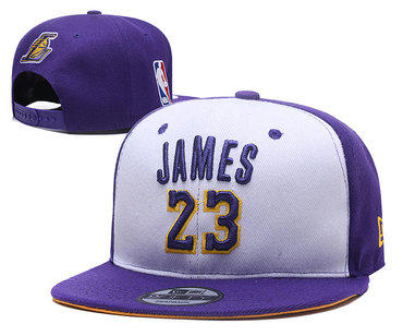 Lakers 23 Lebron James Purple White Adjustable Hat YD