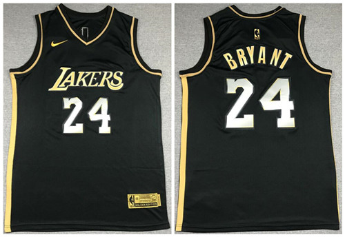 Lakers 24 Kobe Bryant Black Gold 2021 Nike Swingman Jersey