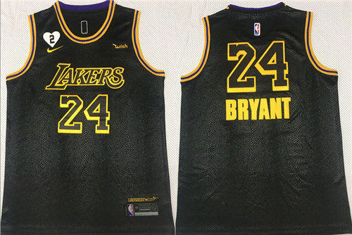 Lakers 24 Kobe Bryant Black Mamba Nike Swingman Jersey