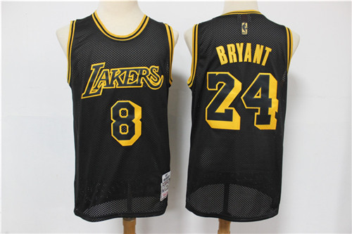 Lakers 8 & 24 Kobe Bryant Black 2020 Hardwood Classics Mesh Jersey