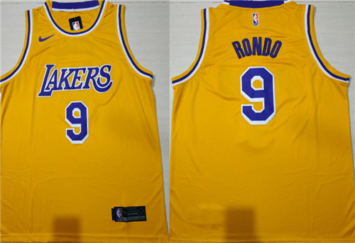 Lakers 9 Rajon Rondo Gold 2018-19 Nike Swingman Jersey
