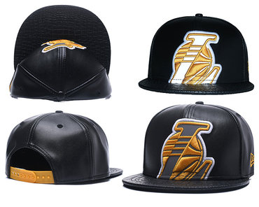 Lakers Big Logo Black Adjustable Hat GS