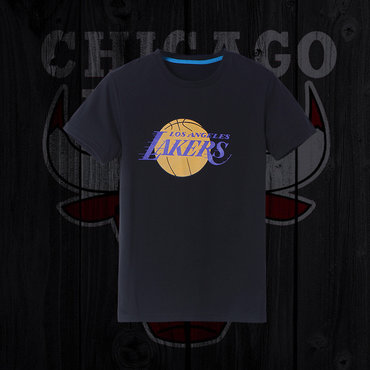 Lakers Fresh Logo Black Men's Short Sleeve T-Shirt