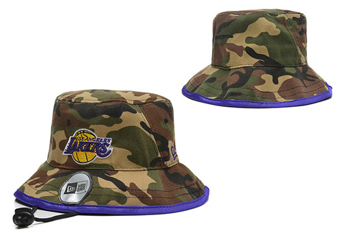 Lakers Fresh Logo Camo Wide Brim Adjustable Hat YD