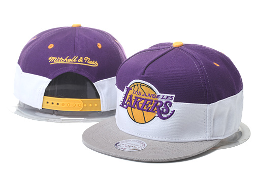 Lakers Fresh Logo Purple White Adjustable Hat GS