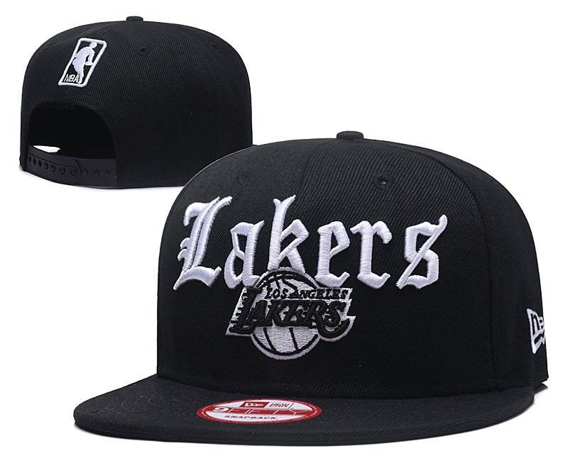 Lakers Team Logo Black Adjustable Hat GS