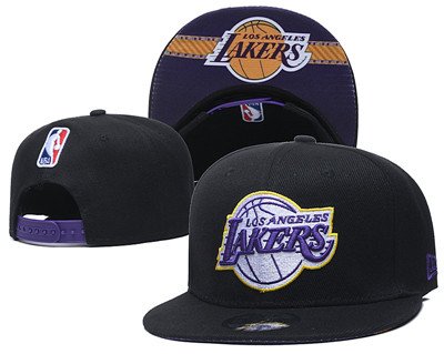 Lakers Team Logo Black Adjustable Hat GS