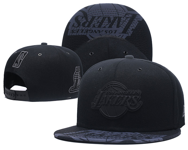 Lakers Team Logo Black Adjustable Hat GS