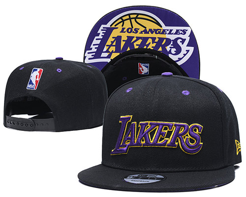 Lakers Team Logo Black Adjustable Hat TX