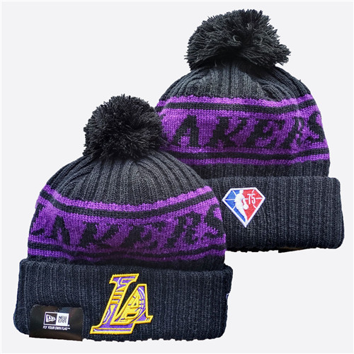 Lakers Team Logo Gray Knit Hat YD
